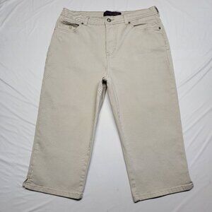 Gloria Vanderbilt Capri Jeans Amanda Womens Size 12 Stretch High Rise Cream